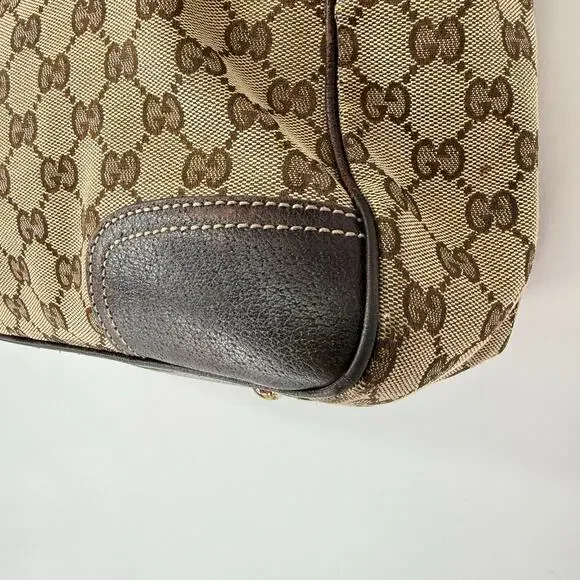 GUCCI Princy Sherry GG Canvas Leather Shoulder Tote Bag Brown Authentic - Picture 10 of 16